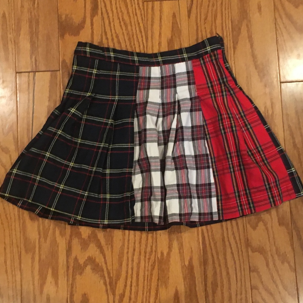 Multi color checkered skirt
